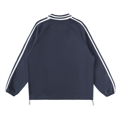 Contrast Striped Lapel Collar Sweatshirt Contrast Striped Lapel Collar Sweatshirt