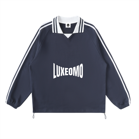 Contrast Striped Lapel Collar Sweatshirt Contrast Striped Lapel Collar Sweatshirt