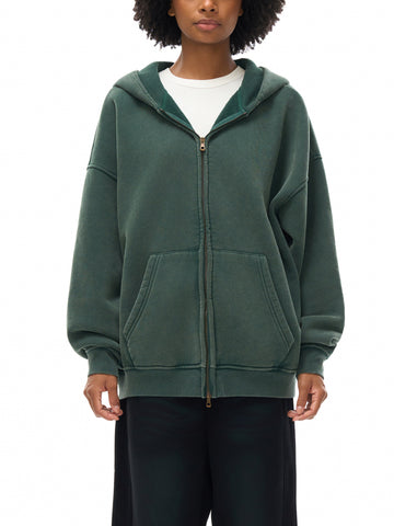 Snow Washed Zip-Through Fleece Hoodie Snow Washed Zip-Through Fleece Hoodie
