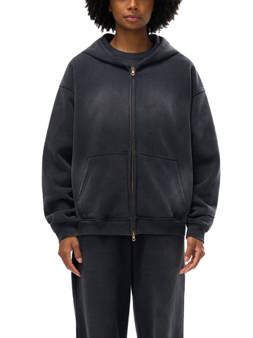 Luxe Two-way Zipper Boxy Fleece Hoodie Luxe Two-way Zipper Boxy Fleece Hoodie