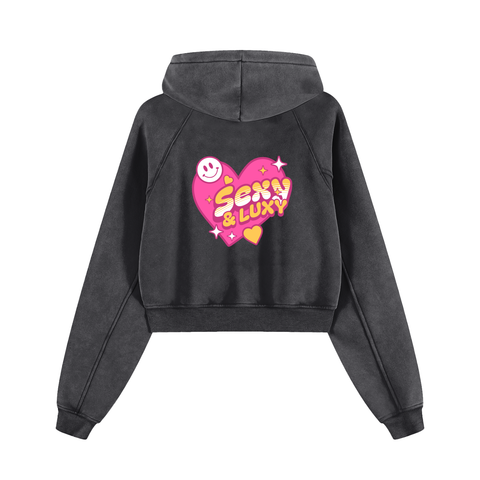 Snow Washed Cropped Hoodie
