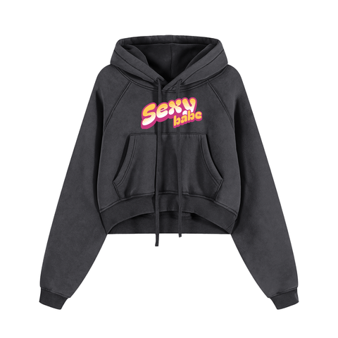 Snow Washed Cropped Hoodie