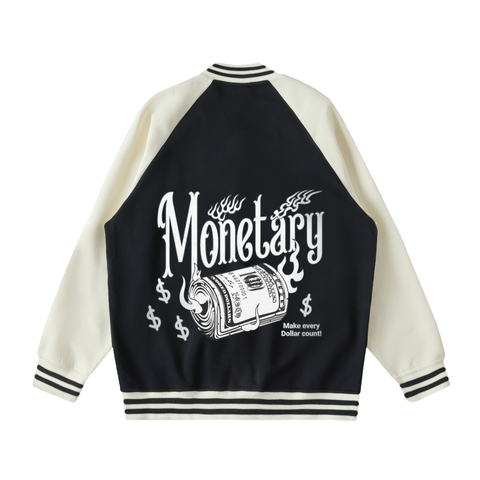 Two Tone Raglan Sleeve Varsity Jacket