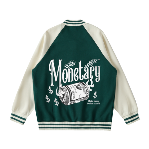 Two Tone Raglan Sleeve Varsity Jacket
