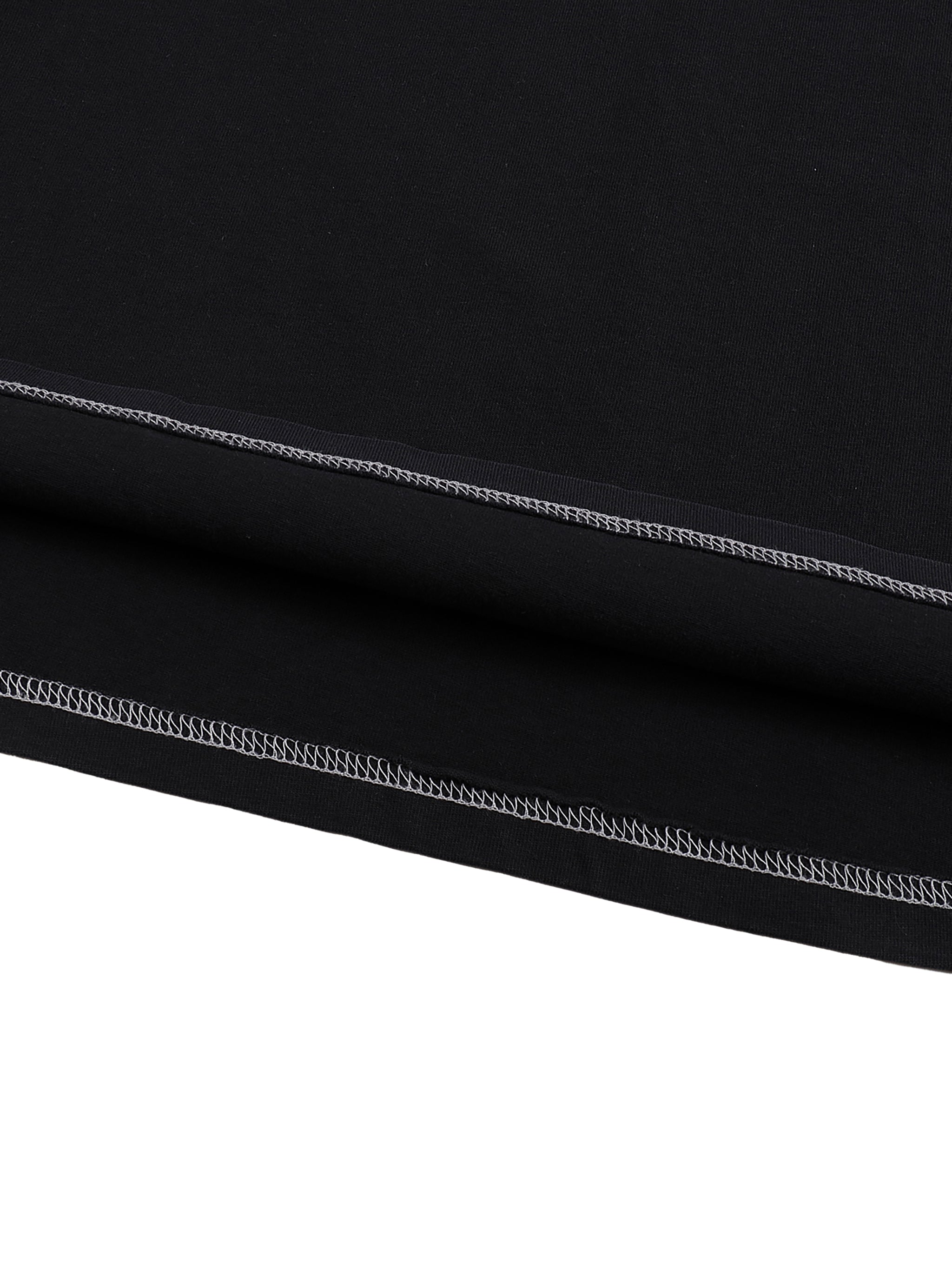 Streetwear Contrast-Stitched Cotton T-Shirt