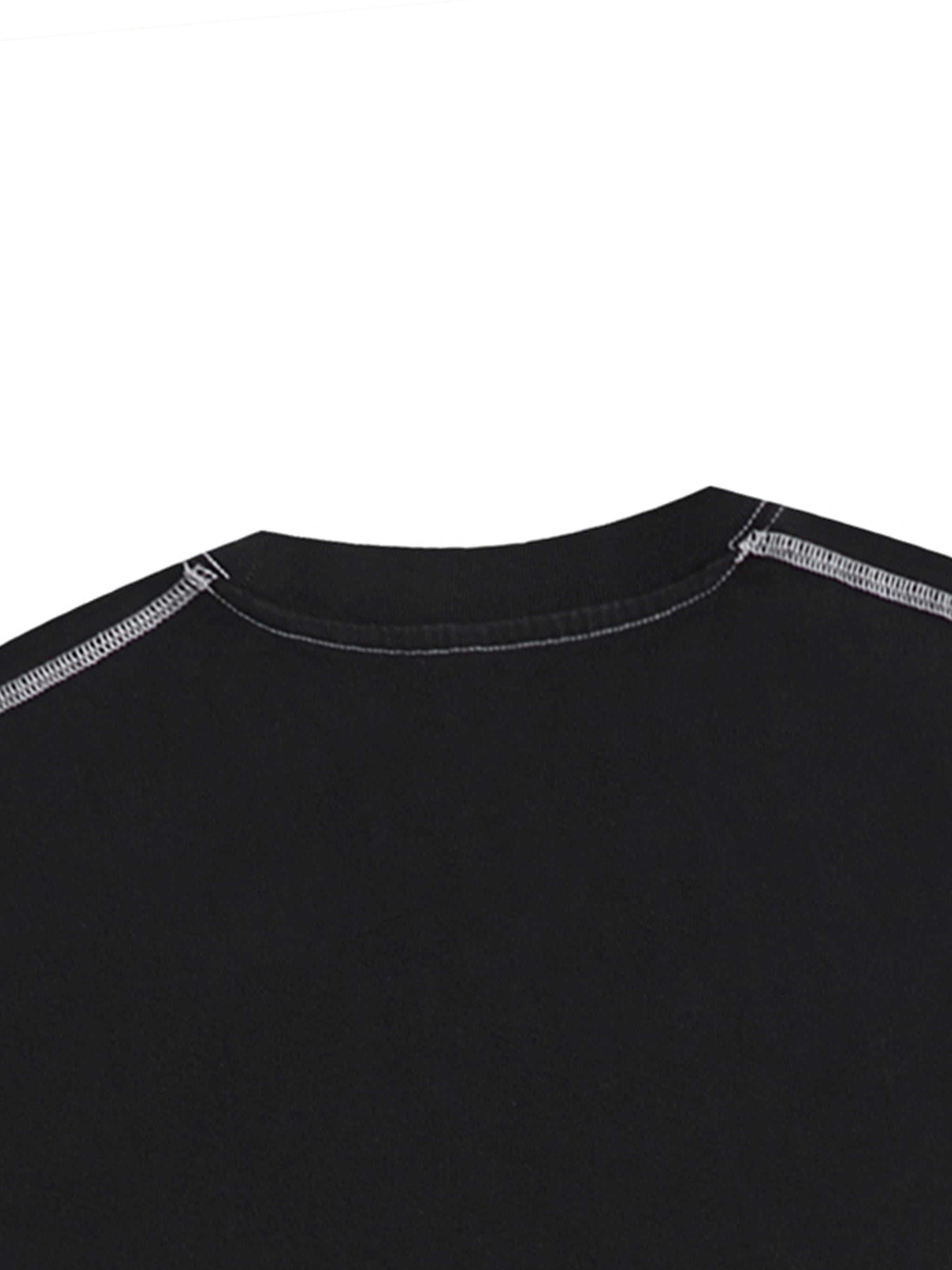 Streetwear Contrast-Stitched Cotton T-Shirt